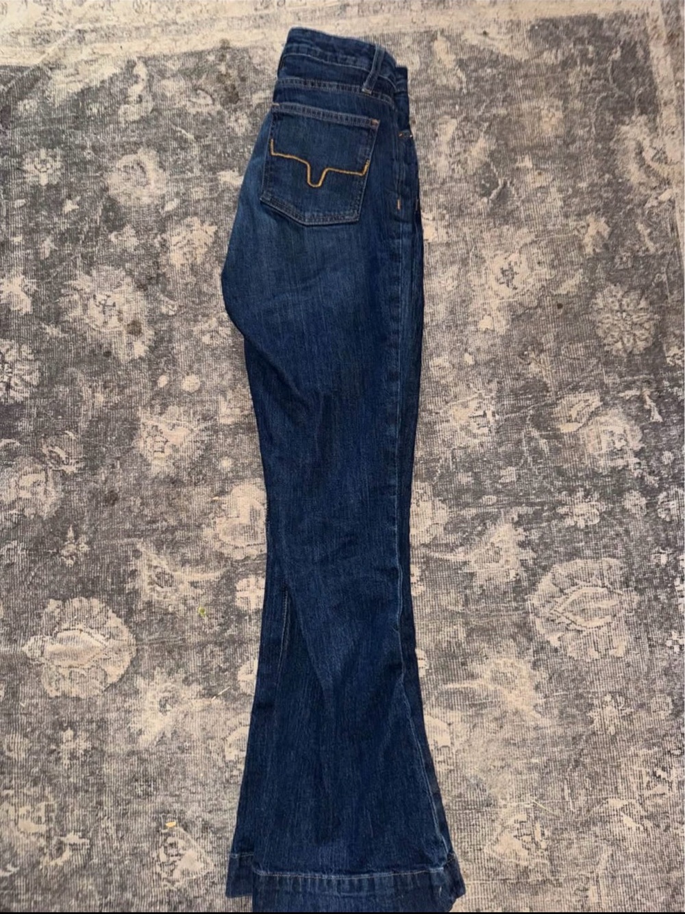 Women's (Jennifer) Kime Jeans Dark Blue Jeans with Classic Stitching